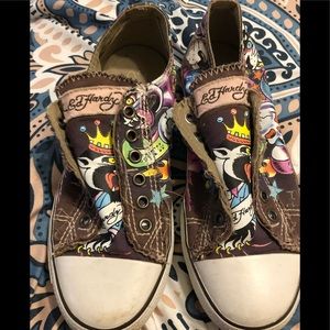 Ed hardy converse barely worn